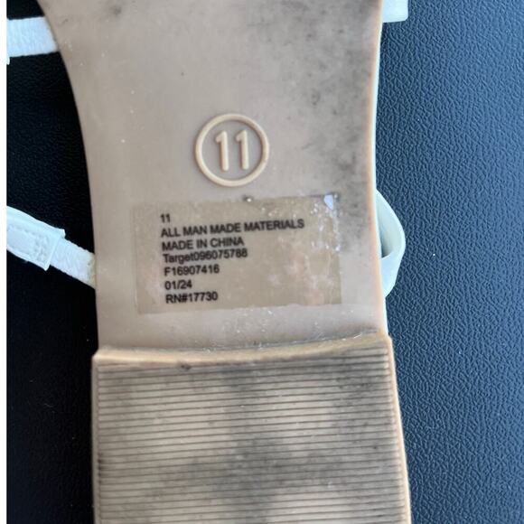 Wild Fable Kristen Bow Flat Sandals White Size 11 - Picture 7 of 16